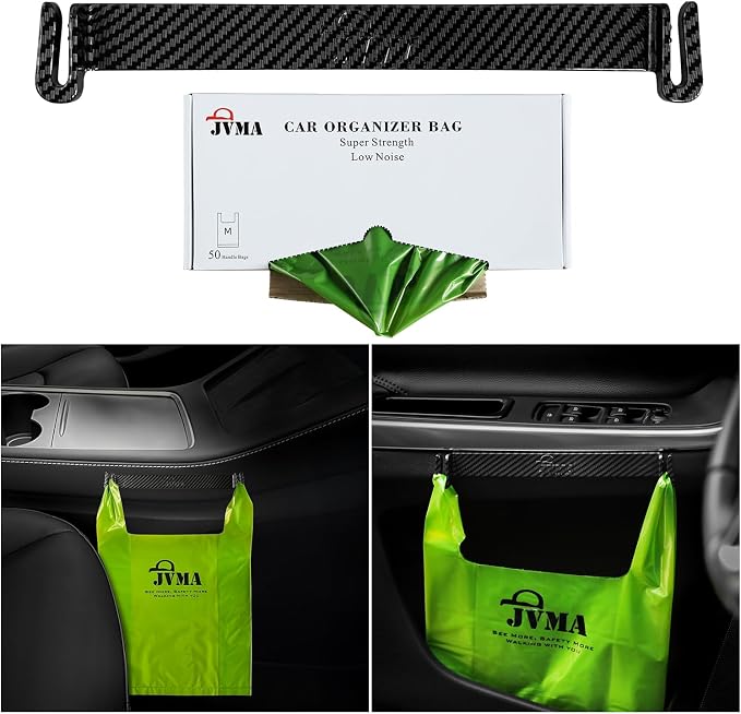 JVMA Car Trash Bag Hanging Hook Car Garbage Bag, 1 Hook 1 Gallon100 Bags