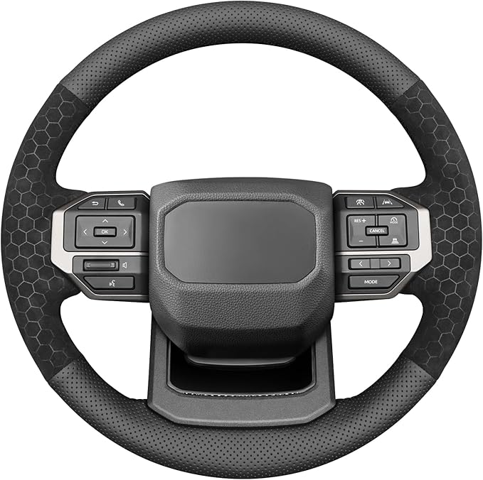 MEWANT Hand Stitch Steering Wheel Cover for Toyota Land Cruiser 2024-2026, Custom Fit DIY Wrap Interior Accessories