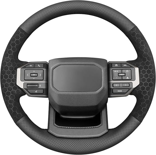 MEWANT Hand Stitch Steering Wheel Cover for Toyota Land Cruiser 2024-2026, Custom Fit DIY Wrap Interior Accessories