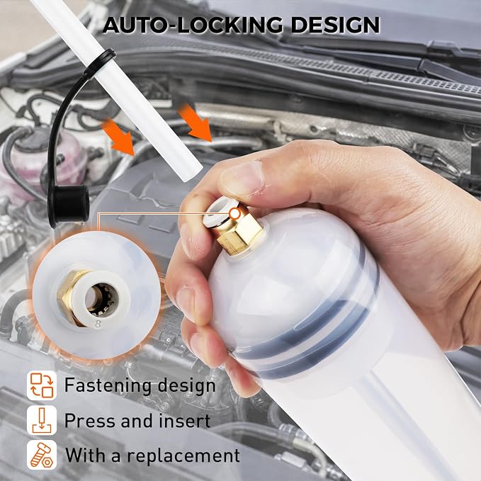 500CC Fluid Extractor and Fill Pump, Manual Oil Syringe Suction Pump with Long Hose and Extension Tubes, Automotive Fluid Transfer Pump for Oil, Brake Fluid, Coolant, Gear Oil, Cars, Boats, Lawn Mower