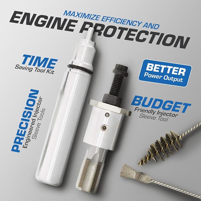 Injector Sleeve Cup Removal & Installation tool with Parts Kit For 1994-2003 Ford Powerstroke 7.3L and Navistar T444e