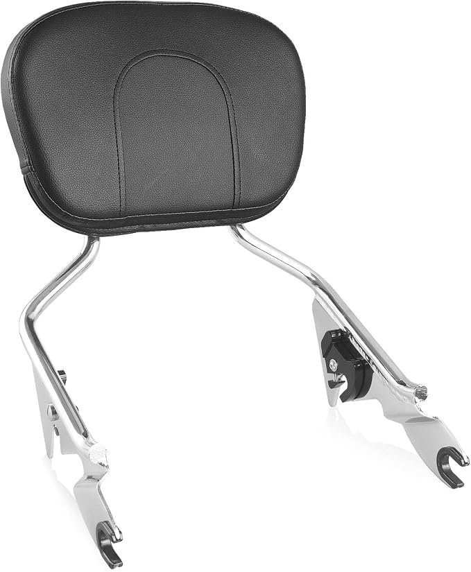 Motorcycle Quick-Release Detachable Backrest Sissy Bar Fit For Harley Touring Street Glide Road Glide Road King Electra Glide 2009-2025 (Chrome)