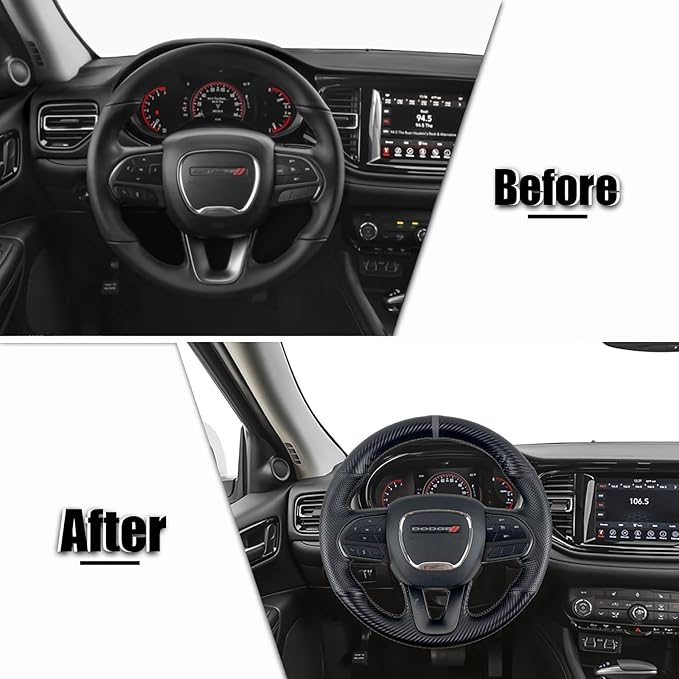 Hand-Stitched Steering Wheel Wrap for for Dodge Challenger/Dodge Charger/Dodge Durango 2015-2023 Interior Steering Wheel Protection Skin Cover Accessories