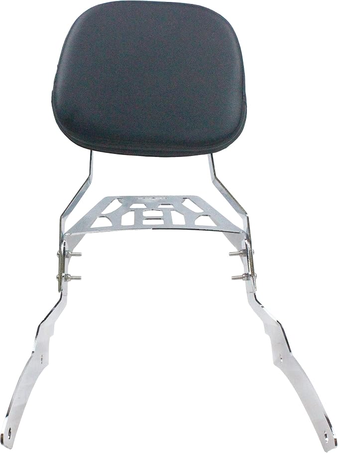 YHMOTO Motorcycle Sissy Bar Backrest with Luggage Rack For Yamaha VStar 650 400 DS650 Custom DS400 V star 1996-2017 (Style B-Chrome)
