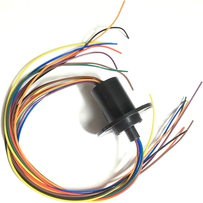 Taidacent 3 Wires 4 Wires 5A 10A 15A 30A Electrical Slip Ring Collector Ring Rotary Electrical Contact Joint Rotary Connector Commutator (8 Wires 5A Diameter 22mm)