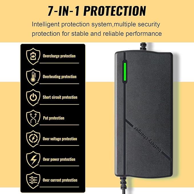 14.6V 10A LiFePO4 Battery Charger for 12V Lithium Iron Phosphate Batteries – Fast Charging, High Efficiency, LED Indicator, Durable Design with Overheat Protection