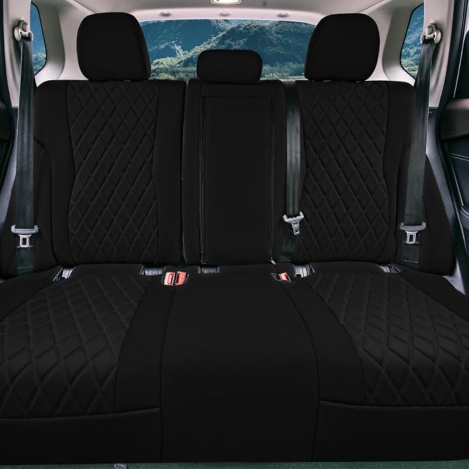 FH Group Custom-Fit Car Seat Covers Specifically Made for 2021-2026 Nissan Rogue, Rear Set Black Ultraflex Neoprene Waterproof Automotive Seat Cover
