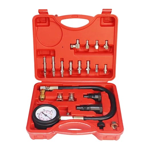 Diesel Engine Compression Tester Automotive Fuel Pressure Tester Kit, Engine Compression Gauges Tool 1000 PSI Cylinder Compression Gauge for Car and Truck