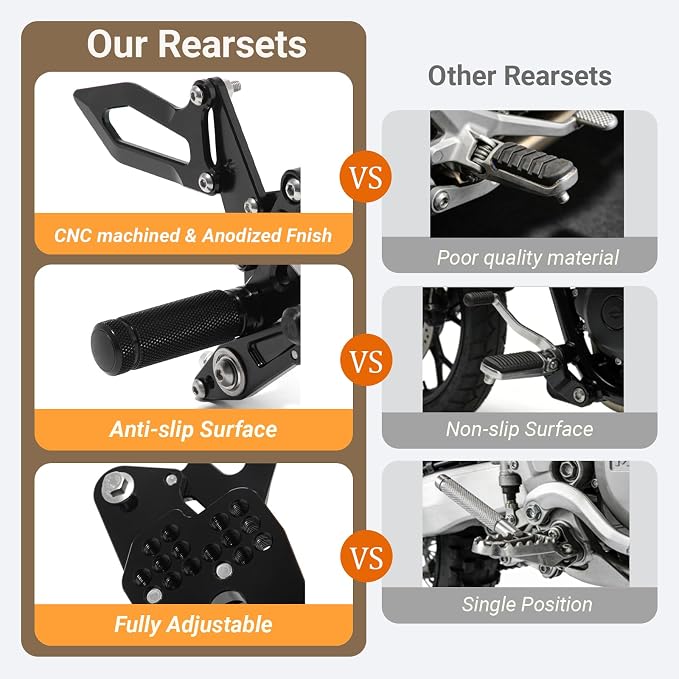 Motorcycle Adjustable Rear Sets Rearsets Foot Pegs for Kawasaki ZX6R ZX 6R 2005-2008 2006 2007