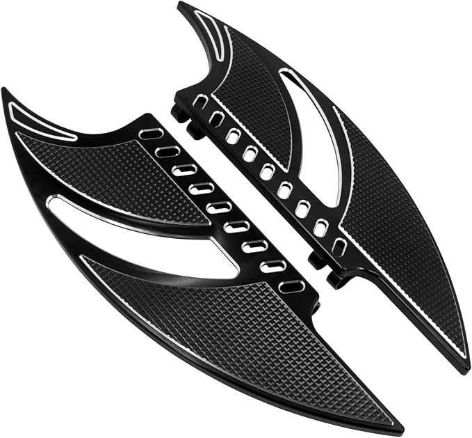 Motorcycle Floorboards CNC Tomahawk Front Rear Footboards Footpegs Fit for Harley Touring Electra Glide Street Glide Road Glide Softail Dyna Black