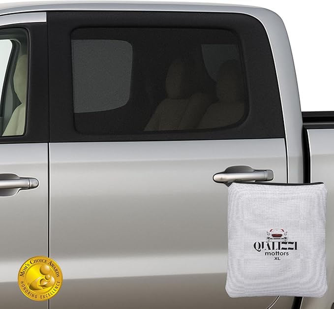 Car Sun Shade for Baby - Stretchy Mesh Fits Like a Sock, No Sun Leak on Back Seat Window, Sunscreen/Insect Screen Protects Your Child All Year, in Cabin Heat Reduction (M/Rect)