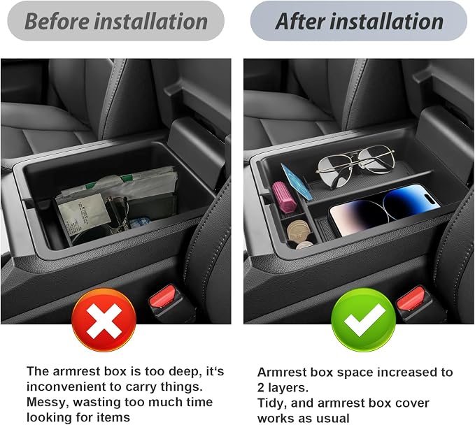SKTU 2-Pack for 2026 Honda Passport Center Console Organizer 2026+ Passport Console Tray & Wireless Charging Mat Honda Passport 2026 Accessories Rubber Console Non-Slip Pad