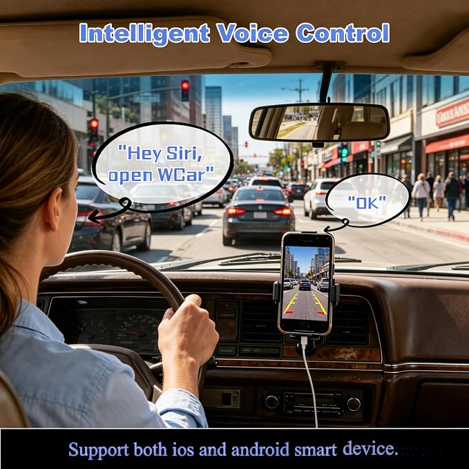 Wireless Backup Camera 1080P, 2.4GHz WiFi No Monitor Needed, License Plate Reverse Camera, 170° Wide Angle Night Vision IP68 Waterproof, Front Rear View for iPhone Android, Car SUV Van Pickup