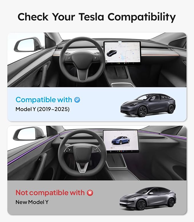 Wigoo Under Seat Storage Box for Tesla Model Y 2019~2025, 2 Pack Underseat Storage Tray with Lid, Secure No-Slide Design, Not Fit Model Y Juniper
