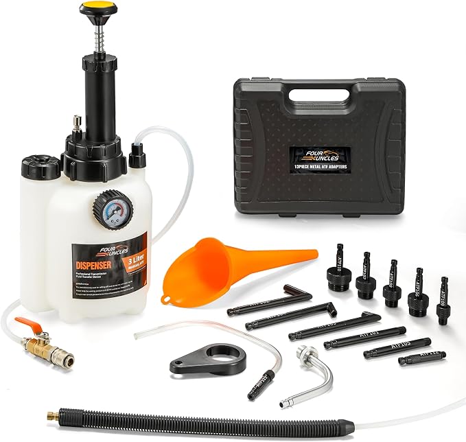 FOUR UNCLES Transmission Fluid Pump - Manual Fluid Transfer Pump with ATF Adapters for Automotive Use, Transmission Fluid Transfer Pump kit