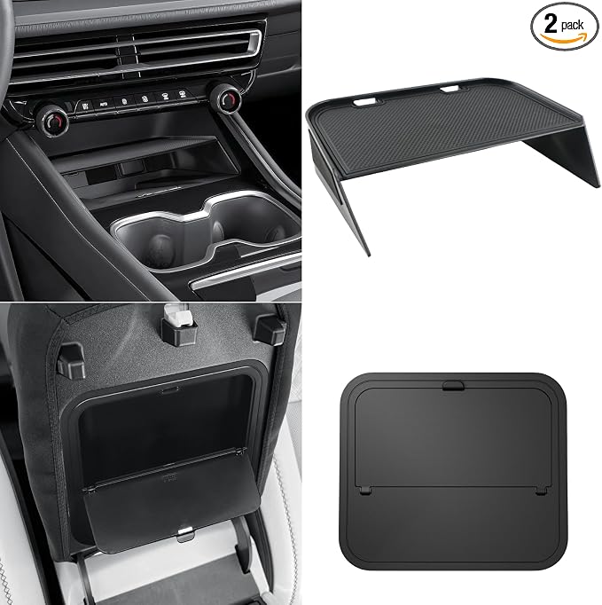 2Pcs Center Console Organizer for 2026 2025 Chevy Traverse Interior Accessories Secondary Storage Box Insert Divider Armrest Hidden Compartment - Not fit for 2024 Chevy Traverse Limited