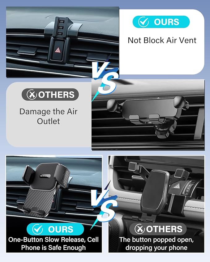 Car Phone Holder for Toyota RAV4 2019 2020 2021 2022-2024 Premium XLE, Adventure, TRD Off-Road, Limited, Hybrid XSE Accessories Automobile Cradles Phone Mount, Cell Phone Base Not Block Air Vent