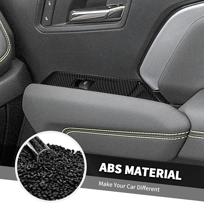 Jimen Fit for Chevrolet Colorado/GMC Canyon 2023-2025, Window Lift Switch Panel Cover Trim (Carbon Fiber)