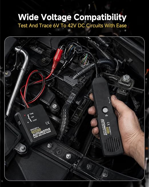Automotive Circuit Tester Wire Tracer DC 6-42V, Circuit Breaker Finder with Flexible Probe, Open & Short Circuit Locator, Cable Tracker, Broken Wire Detector, Continuity Testers for Cars, Trucks, RVs