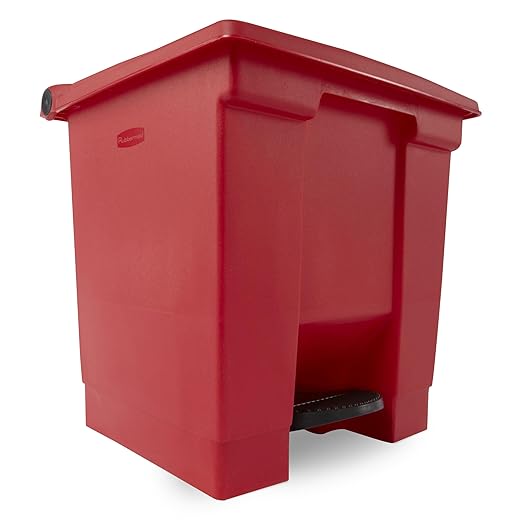 Rubbermaid Commercial Products Legacy Step-On Trash/Garbage Can/Bin, 8 Gallon, Red, for Doctor's Office/Hospitals/Healthcare