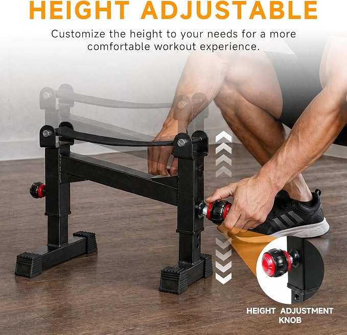 SYNTECSO Deadlift Jack Barbell Stand - Heavy Duty Barbell Jack Deadlift - Adjustable Deadlift Platform for Home Gym Weightlifting Easily Load 880 Lbs