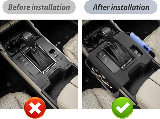 SKTU for 2026 Mazda CX-5 Gear Shift Panel for 2026+ Mazda CX-5 Gear Shift Cover with Side Storage Box Mazda CX-5 2026 Accessories Rubber Passenger Side Storage Box-Durable