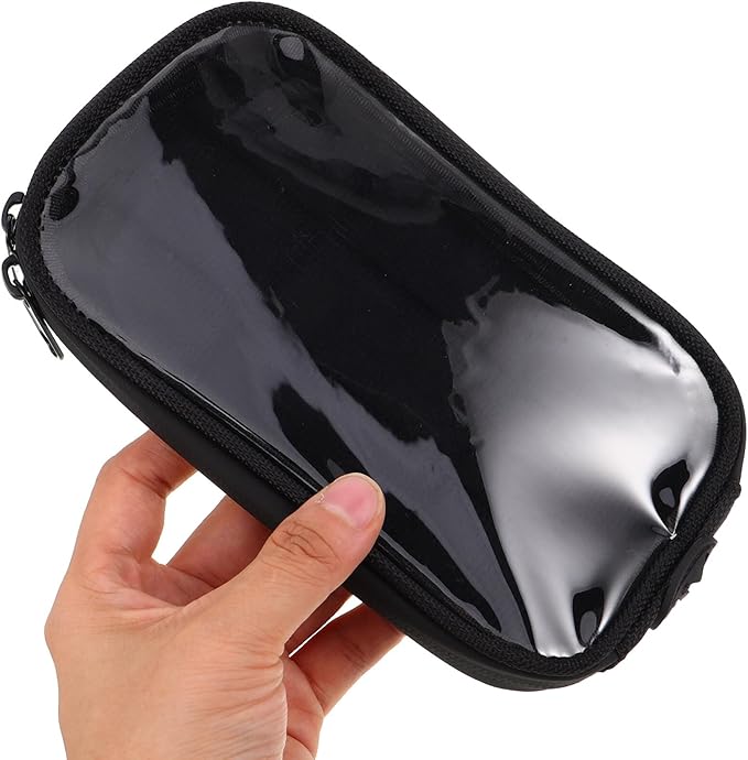 Happyyami Magnetic Motorcycle Tank Bag with PU Phone Case Small Touchscreen Pouch for Motorbikes Electric Bikes and Scooters All-weather Protection and Quick Access Storage