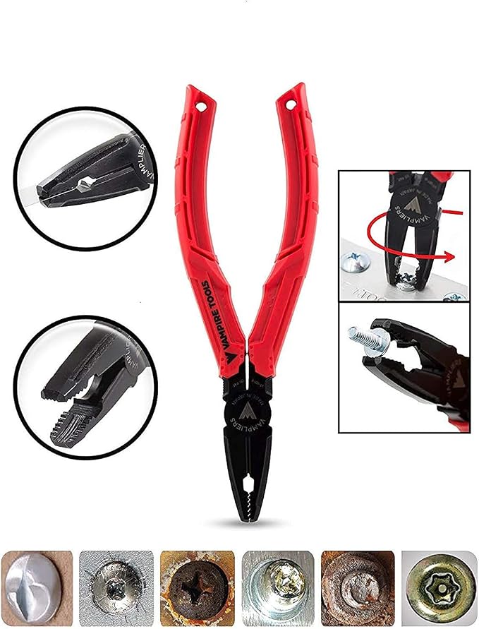VAMPLIERS JAWZ 7.5" VISE GRIP LOCKING PLIERS + 6.25" BRUTE SCREW EXTRACTOR PLIERS