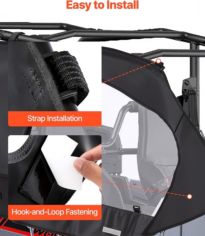 VEVOR Cab Enclosure Upper Doors, Compatible with Can-Am Maverick X3 MAX 4-Seater 2017-2024, Soft Upper Doors, Windproof Upgraded Zipper UTV Soft Side Window Kit, Work with Roof and Partial Windshields