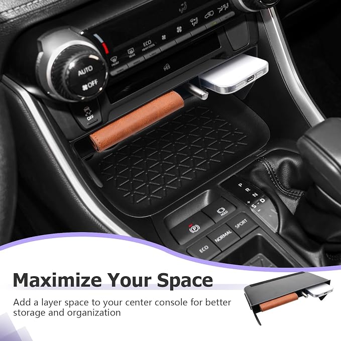 LUWU for 2025 Toyota RAV 4 Accessories Compatible with 2019 2020 2021 2022 2023 2024 2025 Toyota RAV 4 Front Center Console Organizer Armrest Console Secondary Storage Box Insert Tray ABS Material