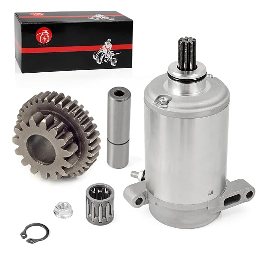 Starter Motor 9T & Idler Gear 15T/34T Compatible with Yamaha Big Bear 400 YFM400 2000-2012 Big Bear 350 1997-1999 Wolverine 350 1995-2005 4KB-81890-00-00 4KB-15512-00-00