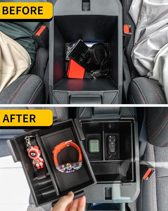 Center Console Organizer Bundle with 2022-2025 Ford Maverick Door Side Storage Tray 4PCS Side Door Storage Box Console Tray ABS Plastic for 2024 Maverick Accessories