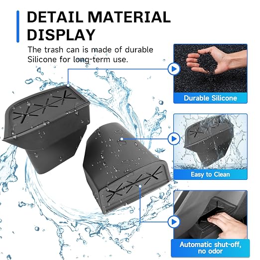 SXCY 2PCS for 2026 Toyota RAV4 Trash Can for 2026 Toyota RAV4 Accessories Silicone Front Door Side Trash Can [OEM-Fit] Garbage Bin Storage Box Waterproof Leak-Proof Trash Bin w/Lid Odor-Free Storage