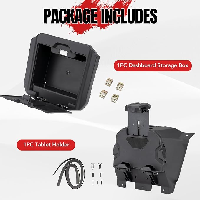 A & UTV PRO Tablet Holder& Center Console Dashboard Storage Box for 2020 2021 2022 2023 2024 Polaris RZR PRO XP/XP4, 2022 2023 RZR PRO R/Turbo R, GPS Phone Ipad Mount Holder Organizer Tray Accessories