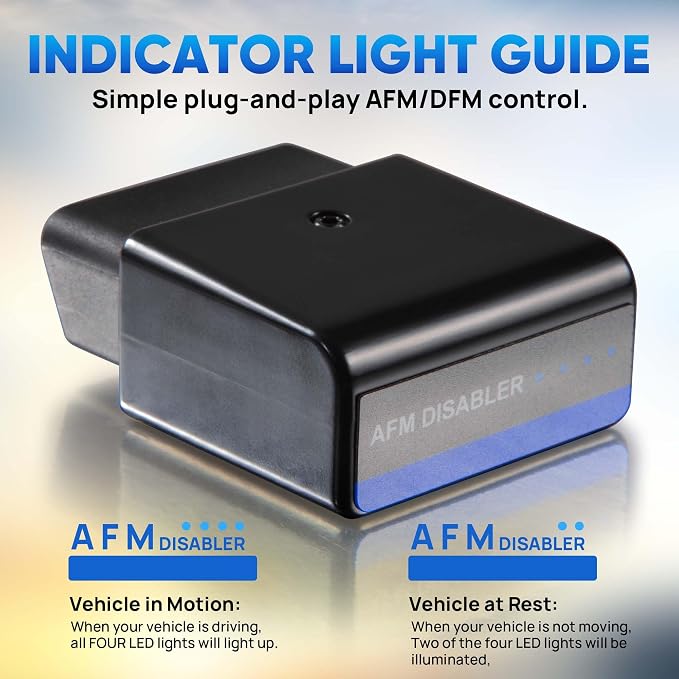 AFM/DFM Disabler Compatible with GM V6 V8 Vehicles, Plug & Play Active Fuel Management Module for Silverado Sierra Tahoe Yukon Suburban, OBD2 AFM DFM Controller