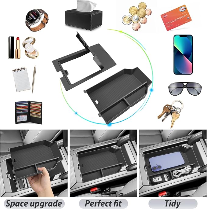 SKTU 2Pcs for 2025 2026 BMW X3 Center Console Organizer for 2025 2026 BMW X3 (30 xDrive/M50 xDrive) Console Tray Hidden Box 2025 2026 X3 Privacy Storage Box BM W X3 2025 2026 Accessories