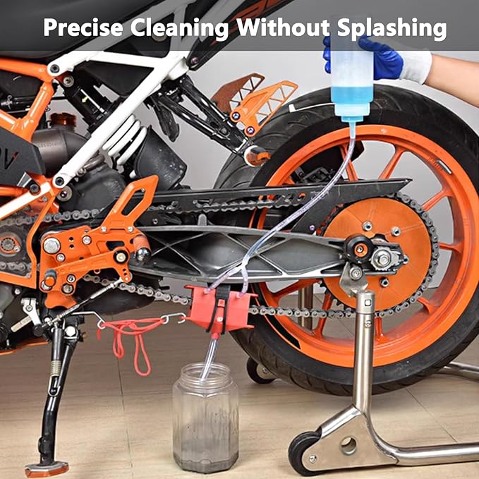 Universal Motorcycle Chain Cleaning Tool Chain Lube Brush Kit,Rust Prevention and Noise Reduction for Mountain Bikes