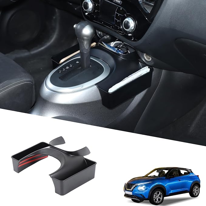 Lcojicep Gear Tray Center Console Gear Shift Storage Organizer Compatible with Nissan Juke and Nissan Infiniti ESQ 2011-2019 Car Interior Accessories, Gear Shift Console Side Tray
