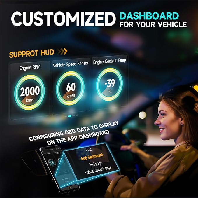 DND Bluetooth OBD2 Scanner - All System Diagnostic Tool for iOS & Android, Code Reader for Cars, Free Updated Vehicle Scan Tool, Bidirectional Diagnsotic Scanner with Oil Reset, Battery Registration