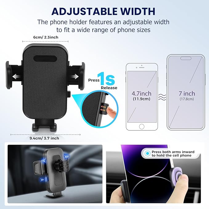 Car Phone Holder Fit for Toyota Camry LE/SE 2025-2026 Accessories -Cell Phone Mount for Camry 8 inch Touchscreen Hands-Free 360° Rotation(NOT FIT 12.3 inch) Does Not Affect Air Vent