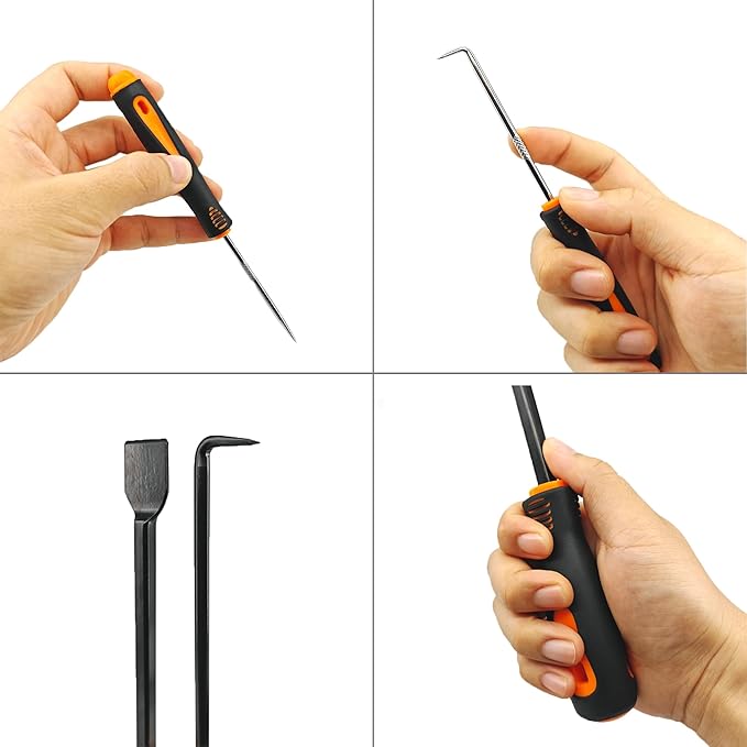 9Pcs Precision Hook and Pick Set with Scraper. Car Auto Oil Seal/O-Ring Seal Gasket Mini Precision Hooks Puller Remover,Excellent Home and Car Repair Remover Tools