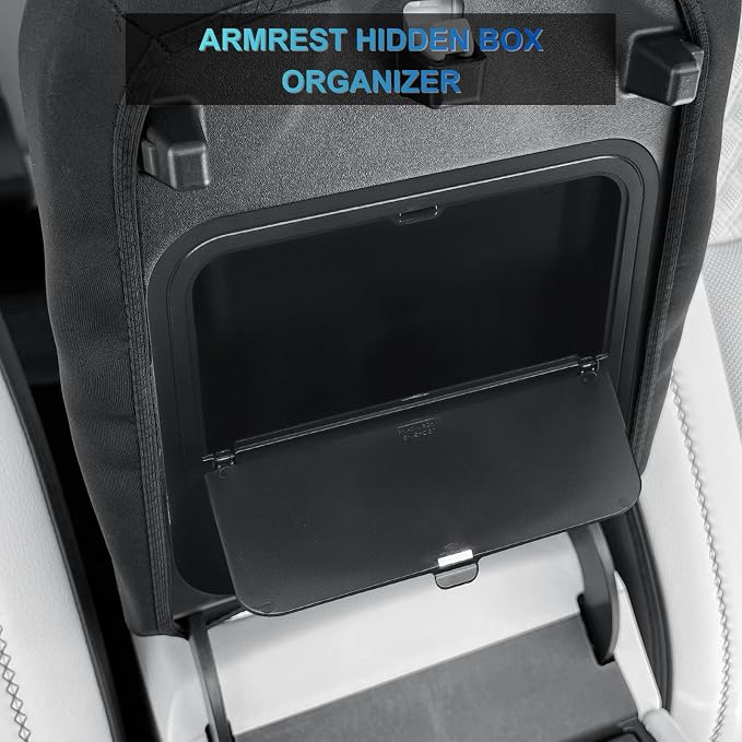 2Pcs Center Console Organizer for 2026 2025 Chevy Traverse Interior Accessories Secondary Storage Box Insert Divider Armrest Hidden Compartment - Not fit for 2024 Chevy Traverse Limited