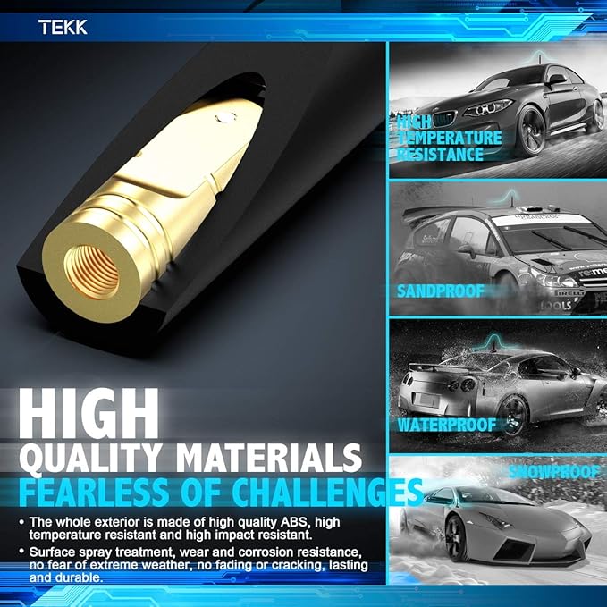 Tekk Short Antenna Compatible with Ford F150 Lightning 2022-2026 / Designed for Optimized FM/AM Reception / 4.8 Inches