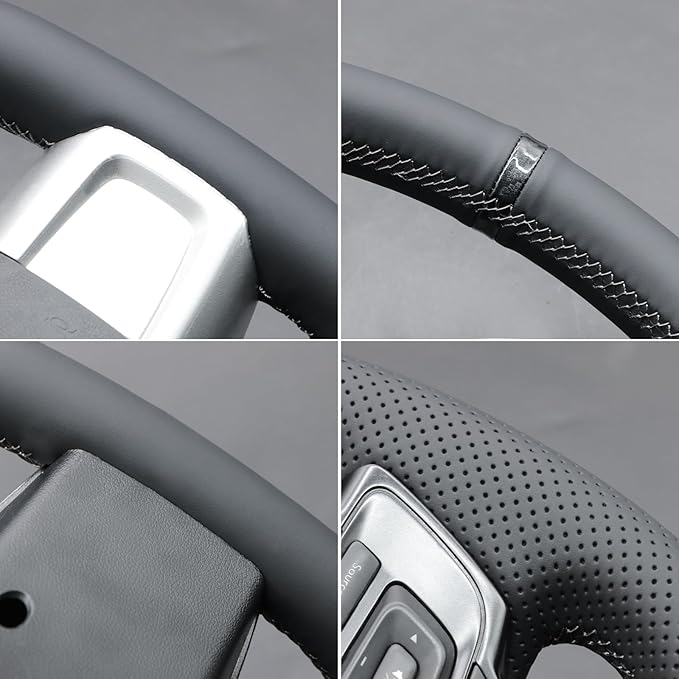MEWANT Hand Stitch Steering Wheel Cover Wrap for Subaru WRX 2015-2021 / WRX STI 2015-2021 Steering Wheel Accessories for Subaru WRX