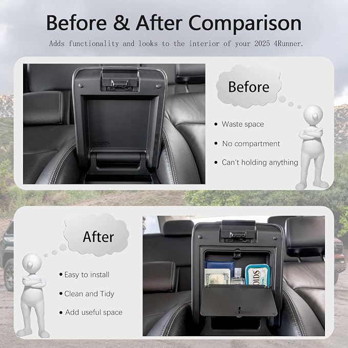 JDMCAR One-Touch Hidden Storage Box and Glove Box Organizer Compatible with 2025+ Toyota 4Runner Accessories