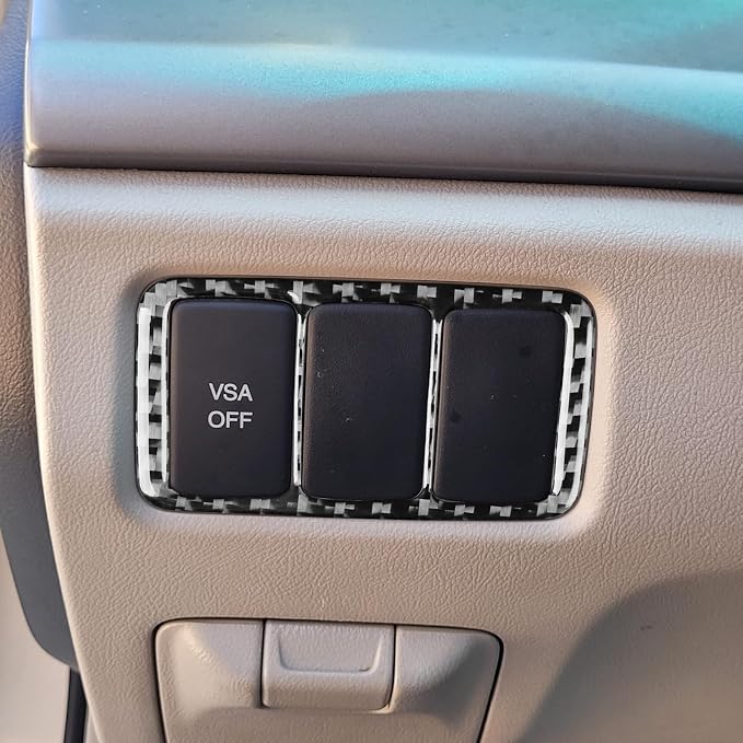 Black Soft Carbon Fiber car Interior Headlight Switch 1/Piece Decorative Sticker Suitable for Acura TSX 09-14 Carbon Fiber car Interior