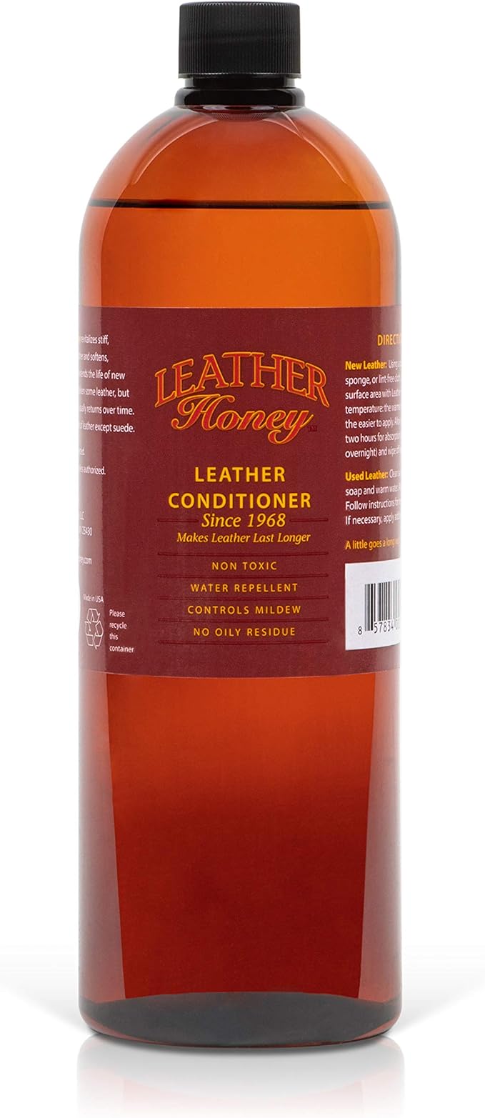 Leather Honey Leather Conditioner, Non-Toxic & Made in the USA Since 1968. Protect & Restore Leather Couches & Furniture, Car Interiors, Boots, Jackets, Shoes, Bags & Accessories. Safe for Any Colors