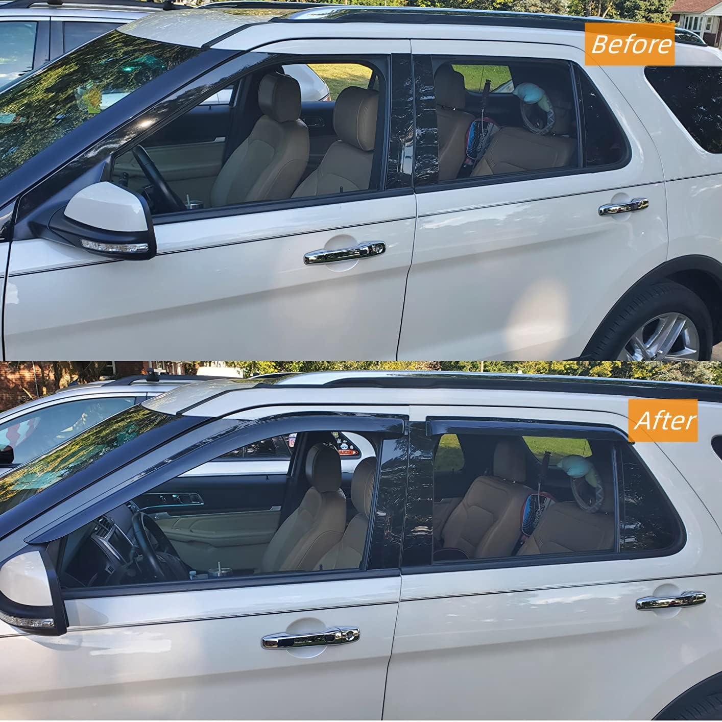 Sunproof Rainproof Side Window Visor Wind Deflector, 4pcs Protective Replacements Dark Smoke Rain Guards Set fit for 2011-2020 Mitsubishi Outlander (Not Fit Outlander Sport Models) 94642