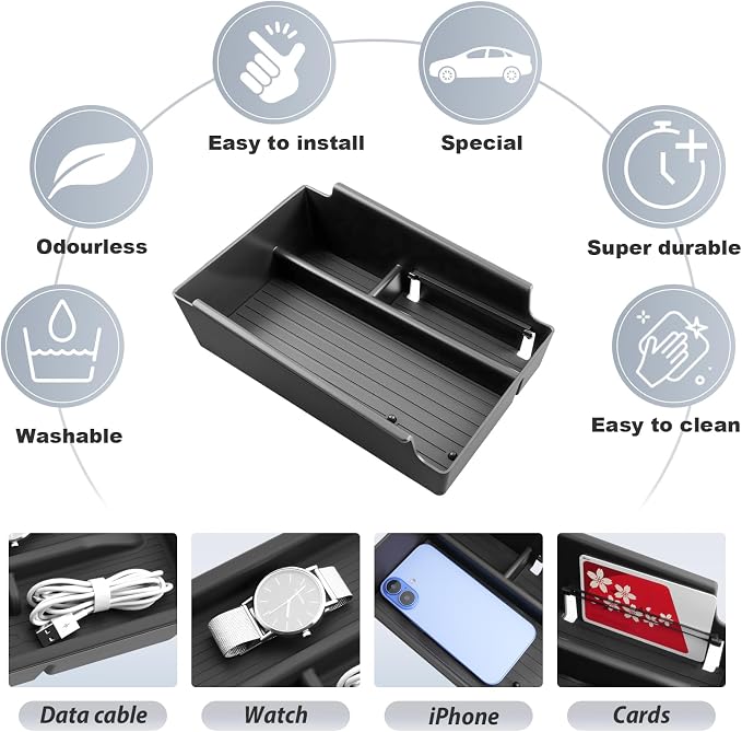 SKTU for 2025 2026 Acura ADX Center Console Organizer for 2025 2026 Acura ADX (Base/A-Spec/A-Spec Advance) Console Tray Acura ADX 2025 2026 Accessories ABS Insert Armrest Storage Box-Durable