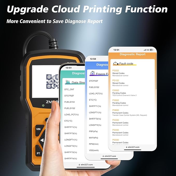 ZMOON ZM301 OBD2 Scanner Diagnostic Tool, Car Code Reader OBDII/EOBD Diagnostic Scan Tool for All Cars After 1996